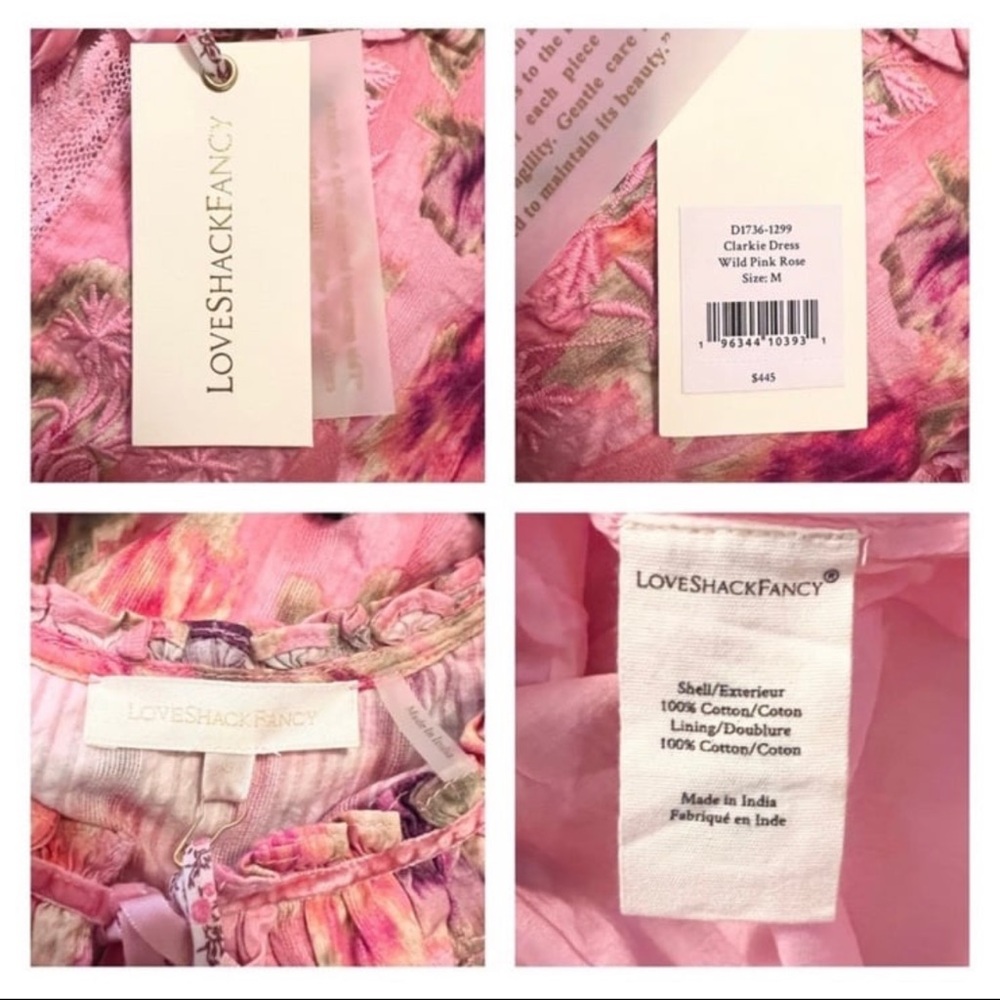 LoveShackFancy Pink Floral Mini Dress - Picture 16 of 16